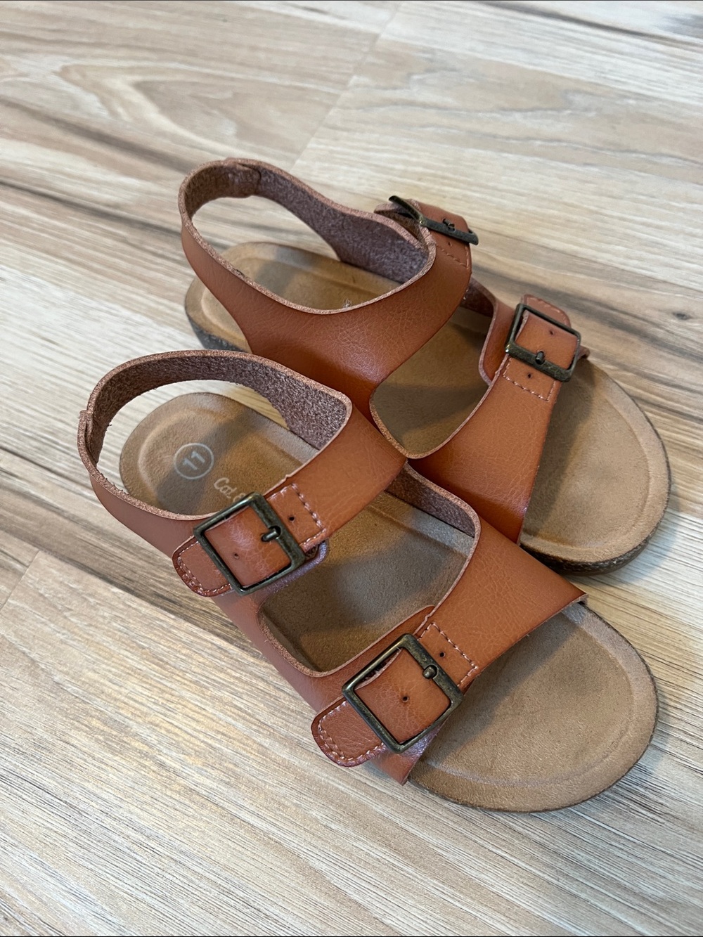 Cat & Jack Brown Buckle Strap Kids Sandals